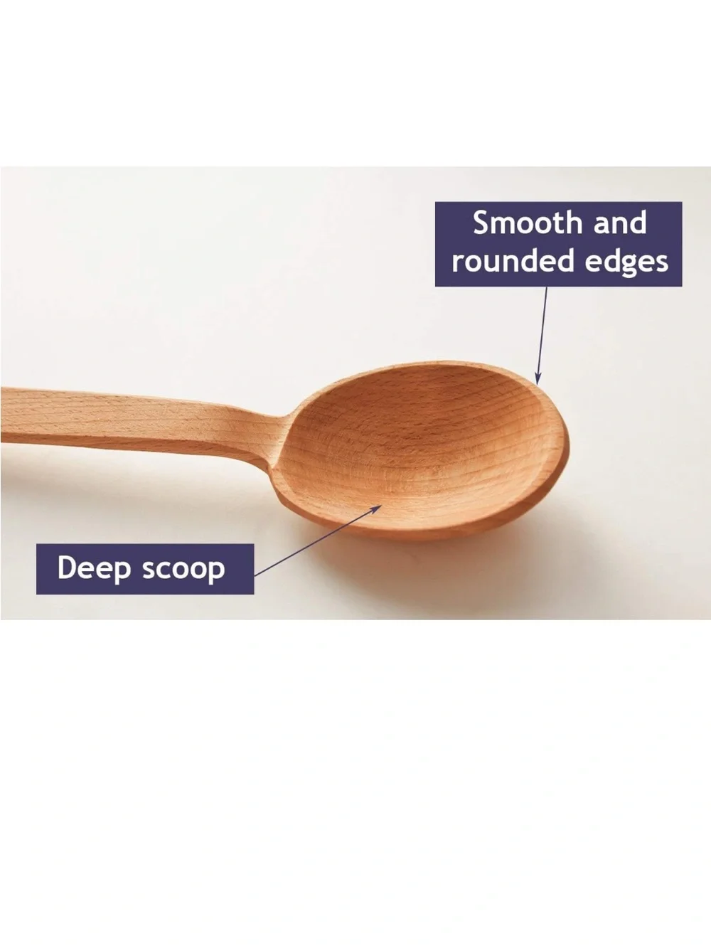Wooden Cooking Spoon - Natural Brown Long-Handle